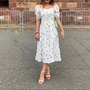 White midi dress